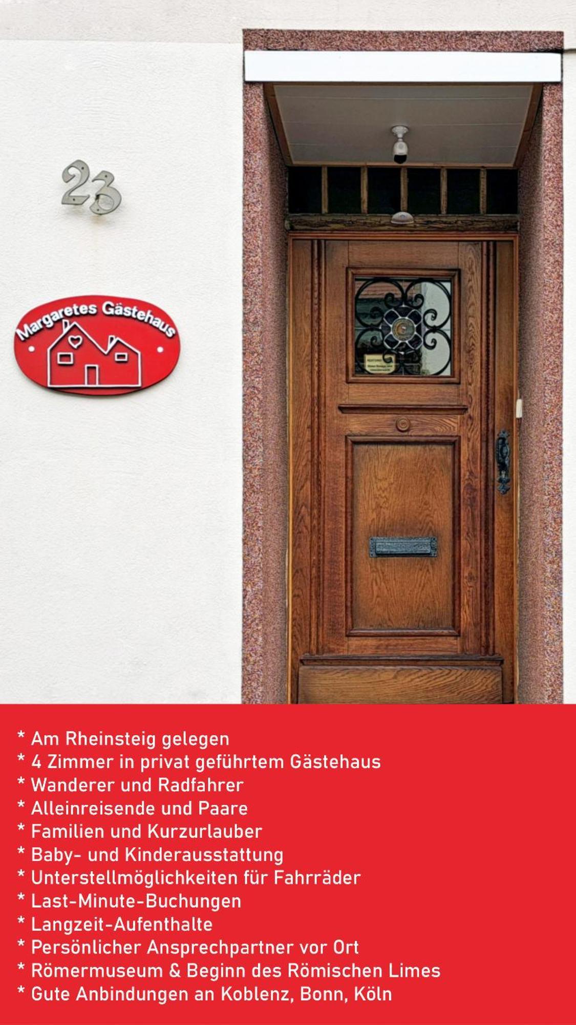 Margaretes Gaestehaus Am Rheinsteig Wanderer Radfahrer Familien Business-Reisende Wlan Gratis Rheinbrohl エクステリア 写真